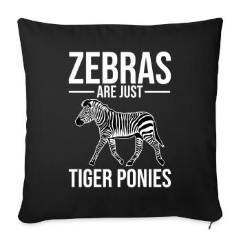 Les zèbres drôles ne sont que des poneys tigres - Housse de coussin décorative 45 x 45 cm - noir - Devant