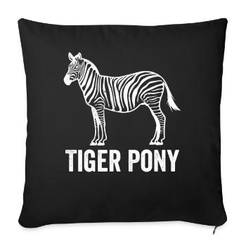 Funny Zebra Tiger Pony - Sofa pillowcase 17,3'' x 17,3'' (45 x 45 cm) - black - Front