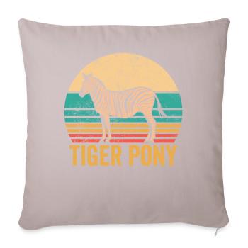 Funny Zebra Tiger Pony Retro - Sofa pillowcase 17,3'' x 17,3'' (45 x 45 cm) - light taupe - Front