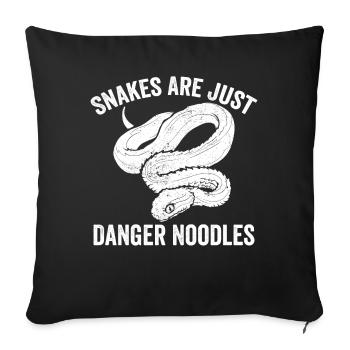 Les serpents drôles ne sont que des nouilles dangereuses - Housse de coussin décorative 45 x 45 cm - noir - Devant