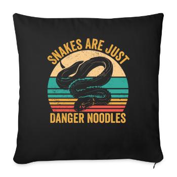 Les serpents drôles ne sont que des nouilles dangereuses rétro - Housse de coussin décorative 45 x 45 cm - noir - Devant