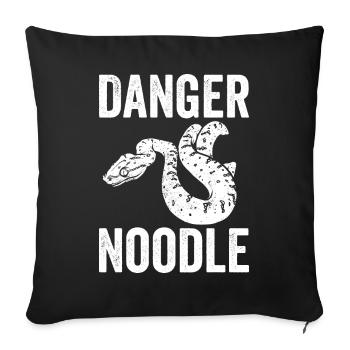 Drôle de nouille de danger serpent - Housse de coussin décorative 45 x 45 cm - noir - Devant