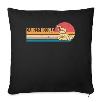 Drôle de serpent danger nouilles rétro - Housse de coussin décorative 45 x 45 cm - noir - Devant