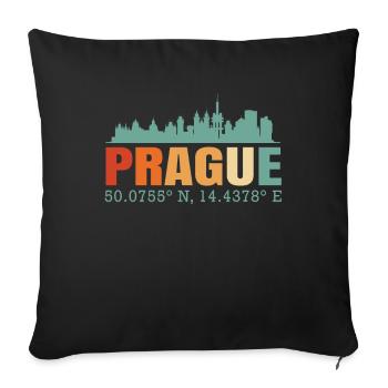 Prague Czech Republic Skyline - Sofa pillowcase 17,3'' x 17,3'' (45 x 45 cm) - black - Front