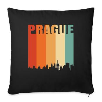 Prague Czech Republic Skyline - Sofa pillowcase 17,3'' x 17,3'' (45 x 45 cm) - black - Front