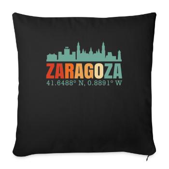 Saragosse Espagne Skyline - Housse de coussin décorative 45 x 45 cm - noir - Devant