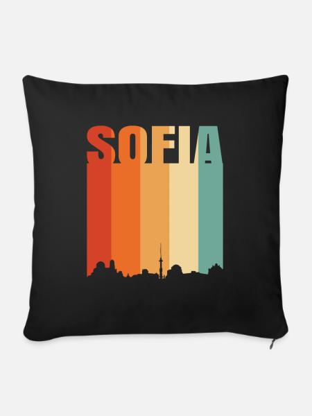 Sofia - Sofakissenbezug 45 x 45 cm - Schwarz