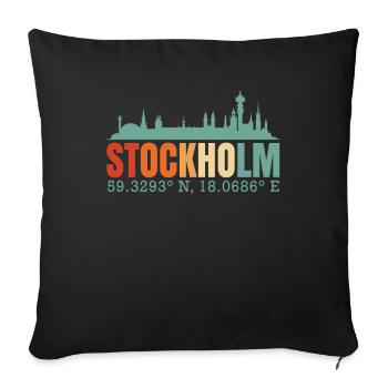 Stockholm Schweden Skyline - Sofakissenbezug 45 x 45 cm - Schwarz - Vorne