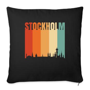 Stockholm Suède Skyline - Housse de coussin décorative 45 x 45 cm - noir - Devant