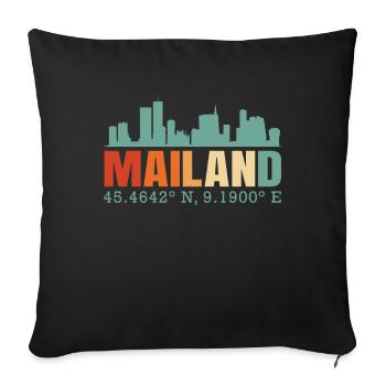 Milan Italie Skyline - Housse de coussin décorative 45 x 45 cm - noir - Devant