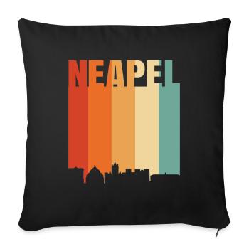 Neapel Italien Skyline - Sofakissenbezug 45 x 45 cm - Schwarz - Vorne