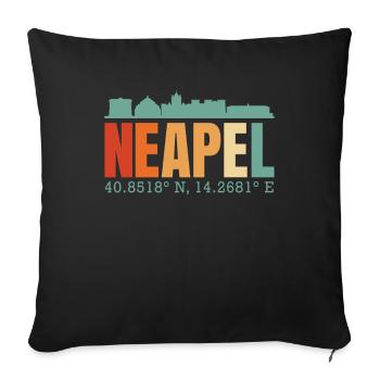 Naples Italy Skyline - Sofa pillowcase 17,3'' x 17,3'' (45 x 45 cm) - black - Front