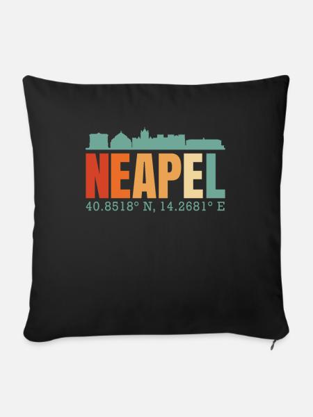 Neapel Italien Skyline - Sofakissenbezug 45 x 45 cm - Schwarz