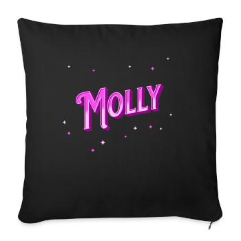 Molly Namen personalisiert - Sofakissenbezug 45 x 45 cm - Schwarz - Vorne