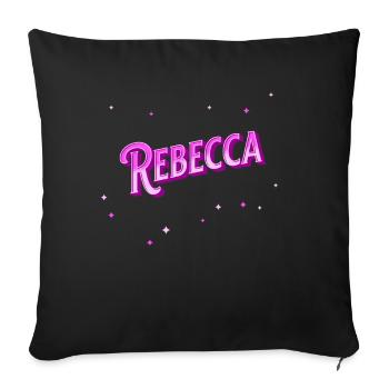 Rebecca's name personalized - Sofa pillowcase 17,3'' x 17,3'' (45 x 45 cm) - black - Front