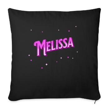 Melissa Namen personalisiert - Sofakissenbezug 45 x 45 cm - Schwarz - Vorne