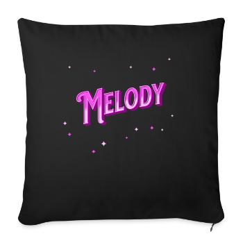 Melody name personalized - Sofa pillowcase 17,3'' x 17,3'' (45 x 45 cm) - black - Front