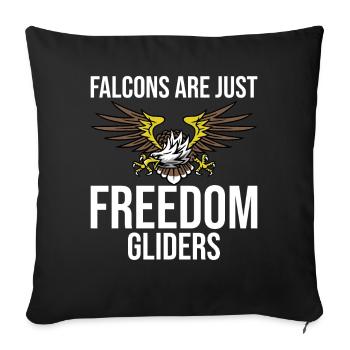 Merry falcons are just freedom gliders - Sofa pillowcase 17,3'' x 17,3'' (45 x 45 cm) - black - Front