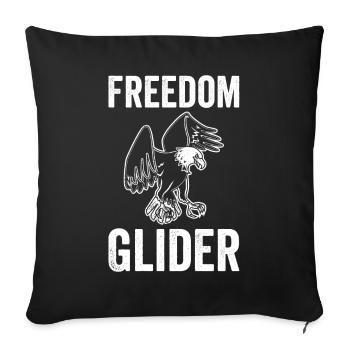 Drôle de planeur Falcon Freedom - Housse de coussin décorative 45 x 45 cm - noir - Devant