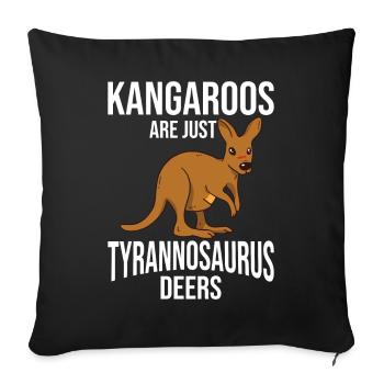 Les kangourous drôles ne sont que des cerfs Tyrannosaurus - Housse de coussin décorative 45 x 45 cm - noir - Devant