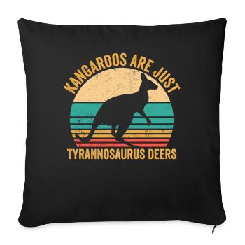 Les kangourous drôles ne sont que des cerfs Tyrannosaurus Re - Housse de coussin décorative 45 x 45 cm - noir - Devant