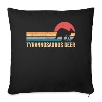 Drôle de Kangourou Tyrannosaure Cerf Rétro - Housse de coussin décorative 45 x 45 cm - noir - Devant