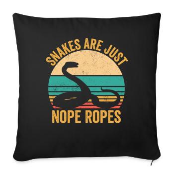 Funny snake are just Nope ropes retro - Sofa pillowcase 17,3'' x 17,3'' (45 x 45 cm) - black - Front