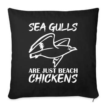 Joyeux Mouettes Mouettes ne sont que des poulets de plage - Housse de coussin décorative 45 x 45 cm - noir - Devant