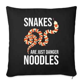 Les serpents ne sont que des nouilles dangereuses - Housse de coussin décorative 45 x 45 cm - noir - Devant