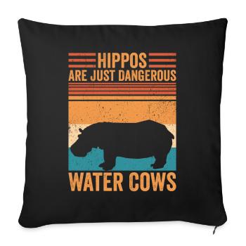 Drôle d’hippopotame Hippopotame - Housse de coussin décorative 45 x 45 cm - noir - Devant