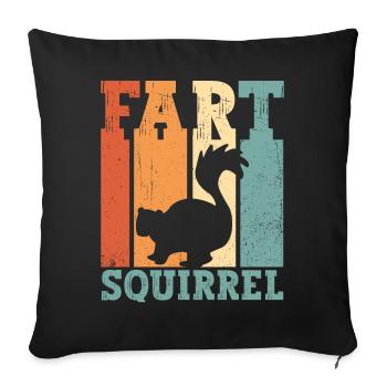 Funny Skunk Fart Squirrel Retro - Sofa pillowcase 17,3'' x 17,3'' (45 x 45 cm) - black - Front