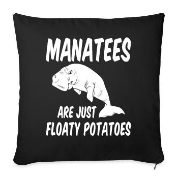 Les lamantins drôles sont simplement des pommes de terre nageuses - Housse de coussin décorative 45 x 45 cm - noir - Devant