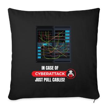 En cas de cyberattaque Informaticien - Housse de coussin décorative 45 x 45 cm - noir - Devant