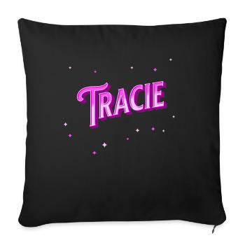 Nom Tracie personnalisé - Housse de coussin décorative 45 x 45 cm - noir - Devant