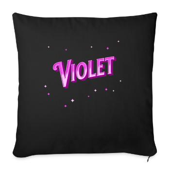 Nom violet personnalisé - Housse de coussin décorative 45 x 45 cm - noir - Devant