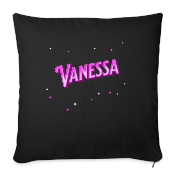 Vanessa name personalized - Sofa pillowcase 17,3'' x 17,3'' (45 x 45 cm) - black - Front
