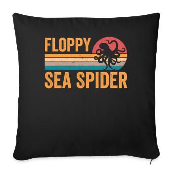 Drôle de poulpe Floppy Sea Spider Rétro - Housse de coussin décorative 45 x 45 cm - noir - Devant