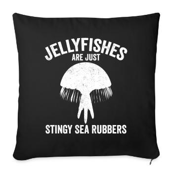 Les drôles de méduses ne sont que des gommes de mer avares - Housse de coussin décorative 45 x 45 cm - noir - Devant