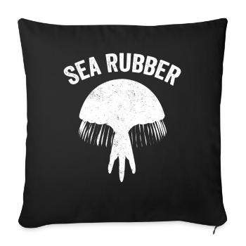 Drôle de méduse Caoutchouc de mer - Housse de coussin décorative 45 x 45 cm - noir - Devant