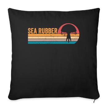 Drôle de méduse Sea Gum Retro - Housse de coussin décorative 45 x 45 cm - noir - Devant
