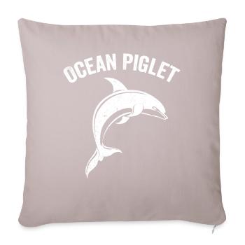 Funny Dolphin Ocean Piglet - Sofa pillowcase 17,3'' x 17,3'' (45 x 45 cm) - light taupe - Front