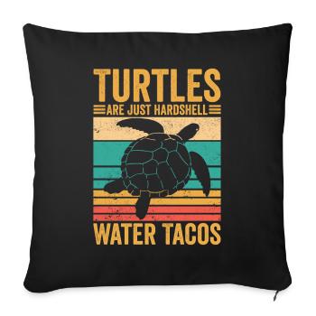 Les tortues drôles ne sont que de l’eau à carapace dure-T - Housse de coussin décorative 45 x 45 cm - noir - Devant