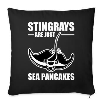 Drôles de raies pastenagues Les raies manta ne sont que la mer - Housse de coussin décorative 45 x 45 cm - noir - Devant