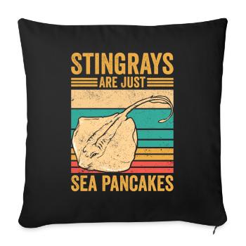 Drôles de raies pastenagues Les raies manta ne sont que la mer - Housse de coussin décorative 45 x 45 cm - noir - Devant
