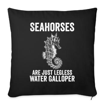 Les hippocampes drôles ne sont que des galops aquatiques sans jambes - Housse de coussin décorative 45 x 45 cm - noir - Devant