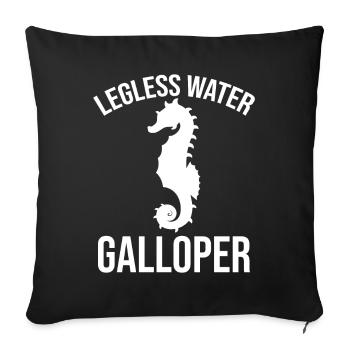 Funny seahorse - legless water gallop - Sofa pillowcase 17,3'' x 17,3'' (45 x 45 cm) - black - Front