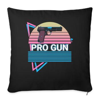 Pro Gun Rétro - Housse de coussin décorative 45 x 45 cm - noir - Devant