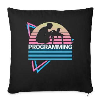 Programming Programmer Retro - Sofa pillowcase 17,3'' x 17,3'' (45 x 45 cm) - black - Front
