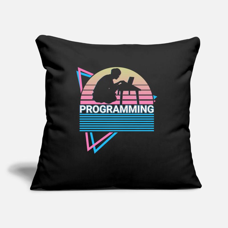 Programmeur de programmation Retro Housse de coussin décorative 45 x 45 cm