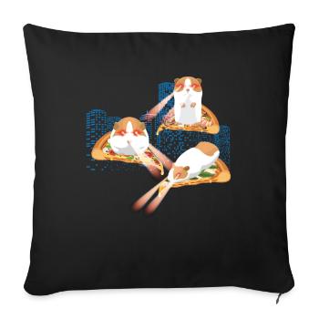 Laser Guinea Pig Pizza Space - Sofa pillowcase 17,3'' x 17,3'' (45 x 45 cm) - black - Front